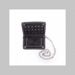 čierna vybíjaná peňaženka s retiazkou a karabínkou materiál: imitácia kože, rozmery: 15x10x2cm